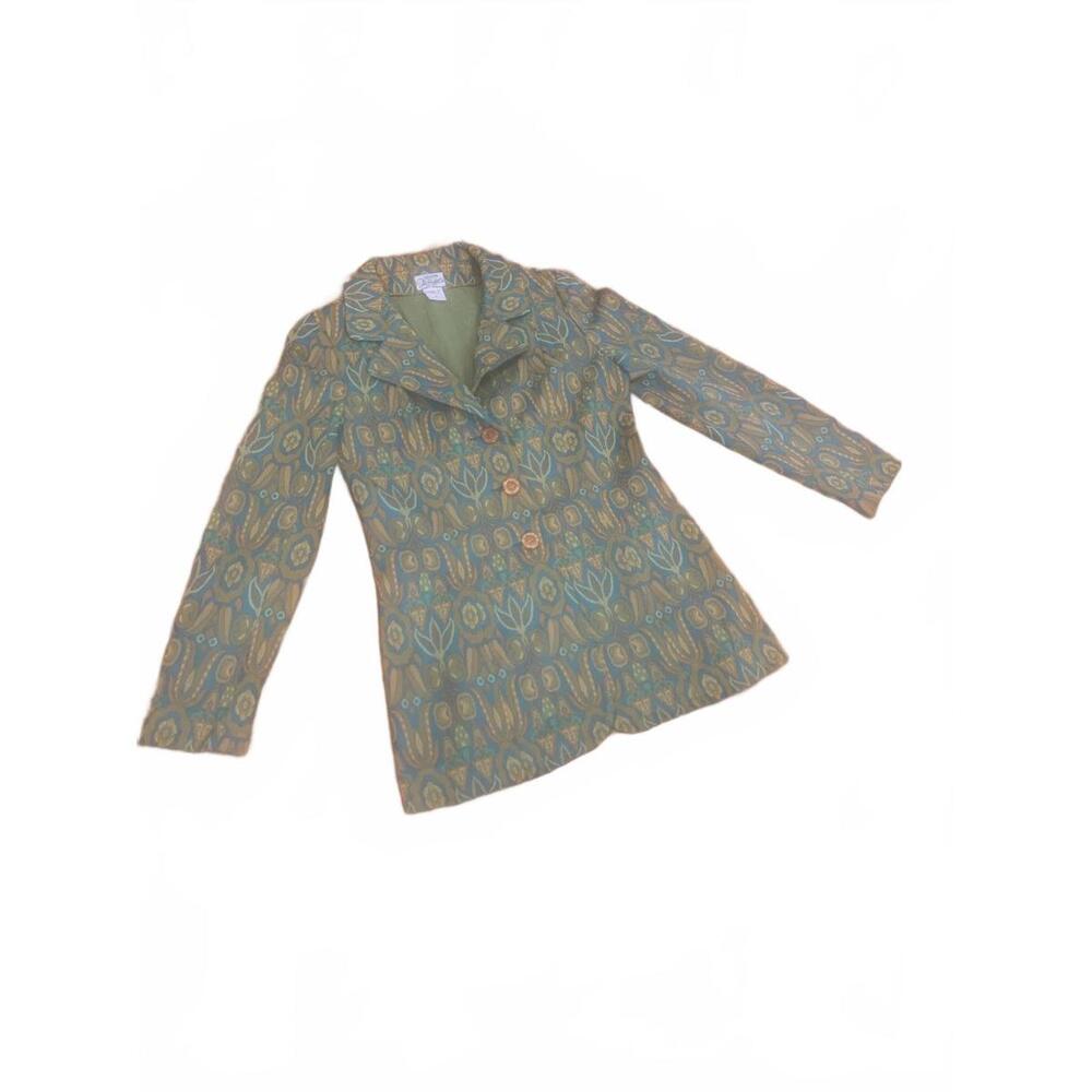 Vintage The Hecht Co. Women's Patterned Knit  Blazer Size 8 Made in Israel